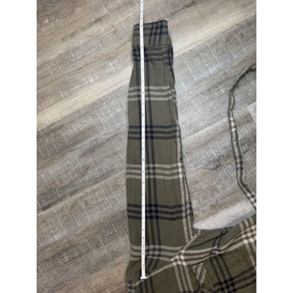 Vintage Eddie Bauer Olive Green, Navy, and White Plaid Shirt Dress - Picture 14 of 16